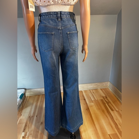 Mister Zimi Drew Flared Jeans Retro High Rise Blue Size 4 NWT - Picture 6 of 6